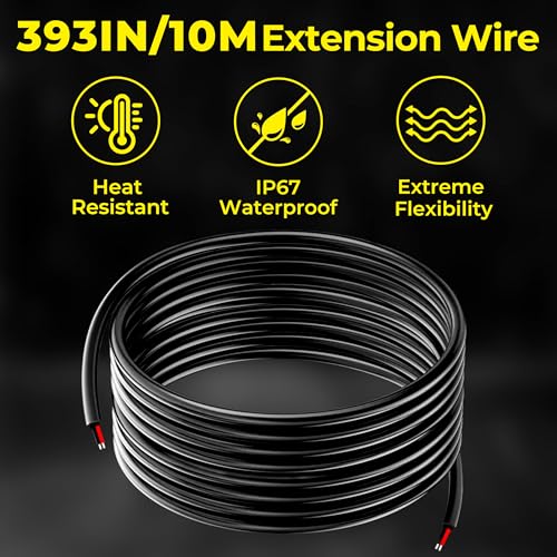 8 Pods 216 LEDs 6000K White Rock Lights with 32.8FT Extension Wire (8 Pods+11 yard wire)