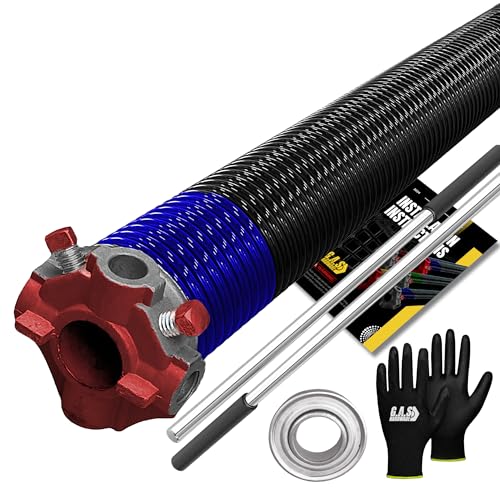 Garage Door Torsion Spring 262x2x39 Torsion Springs for Left Side of Garage Door with 1" Steel Bearing (262x2x39 / Red Cone (Left Side))