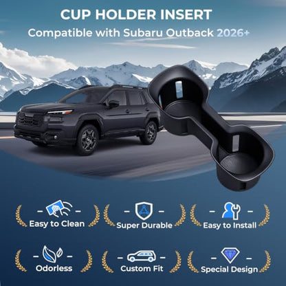 Center Console Cup Holder Inserts for Subaru Outback 2026 (Fits for Subaru Outback 2026+)