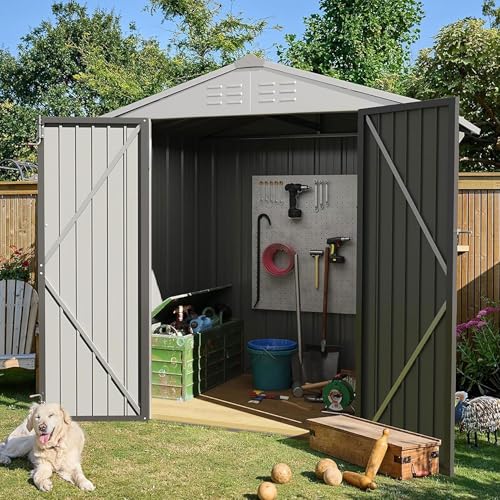 6x4 FT Outdoor Storage Shed (Gray / 6x4 FT)