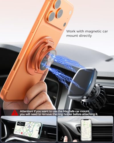 Dual Side Magnetic Ring Holder (Cosmic Orange)