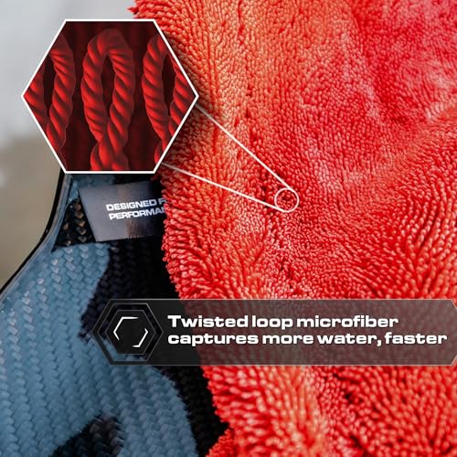 Microfiber Car Drying Towel 24"x36" (Crimson / 24"x36" Double sided)