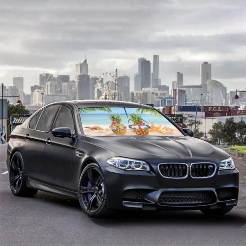 Funny Car Windshield Sun Shade Umbrella (Hawaiian-1)