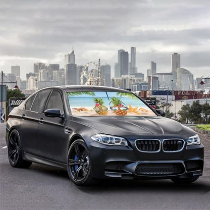 Funny Car Windshield Sun Shade Umbrella (Hawaiian-1)