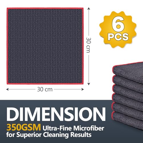 Glass Polishing Streak Free Miracle Cleaning Cloth (Grey-red)