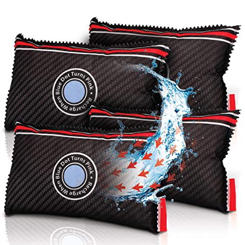 Reusable Car Dehumidifier Bag Rechargeable Moisture Absorber 4 Pack (Four Pack (Regular))