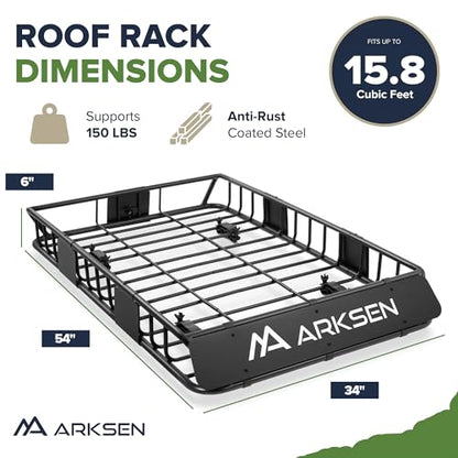54" x 34" x 6" Roof Rack Cargo Basket with Extension (54" Roof Rack)