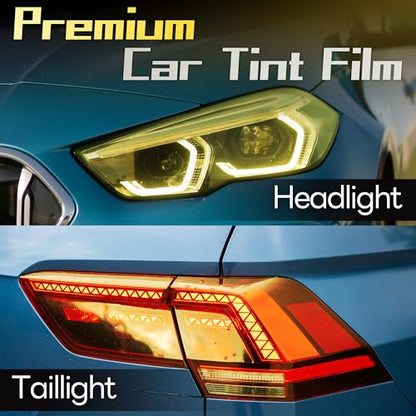 16 x 60 Inches Headlight Taillight Car Tint Vinyl Film (Ammo Yellow / 16in x 60in)
