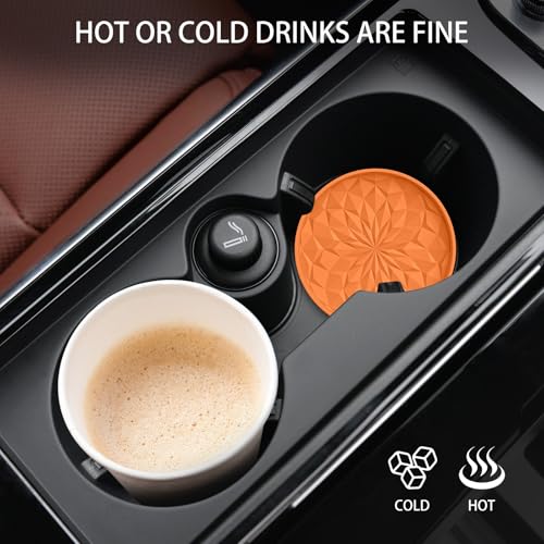 Car Coasters for Cup Holders [4 Pack] (4pack-orange)