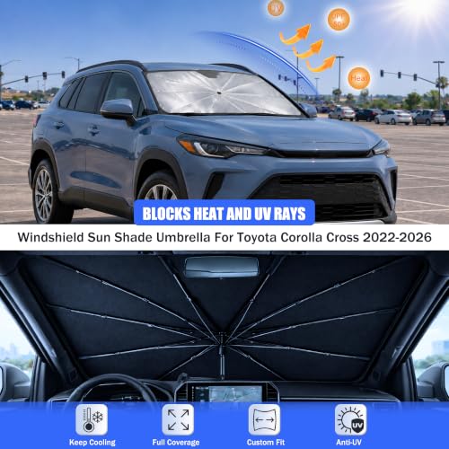 Car Windshield Sun Shade Umbrella for Toyota Corolla Cross 2022 (For Toyota Corolla Cross 2022-2026)