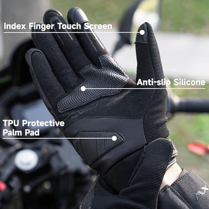 Motorcycle Gloves for Men Women (Black / Medium)