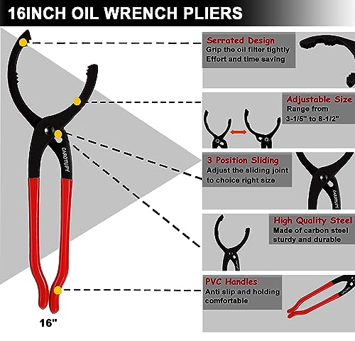 Oil Filter Wrench Set (5 Pack - Black & Red)
