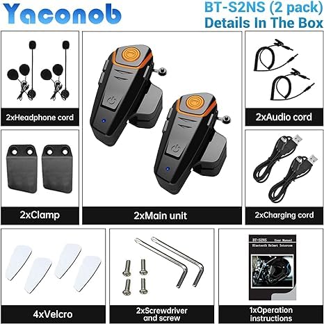 Helmet Bluetooth Headset Bt (2 Pack)