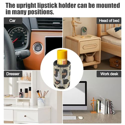 Upright Car Chapstick Holder (Leopard print)