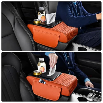 5 in 1 Car Center Console Cover (Wine Red)