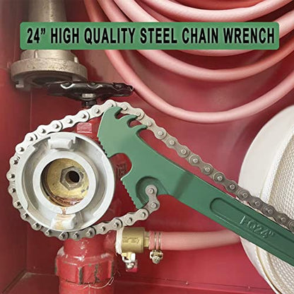 24 Inch Heavy Duty Chain Oil Filter Wrench (Green / 24 Inch)
