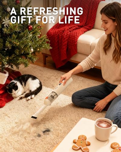 Car Vacuum Handheld Vacuum Portable Cordless (Beige)