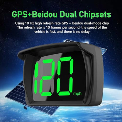 1 PC Speedometer HUD for Cars Trucks Motorcycles USB Plug & Play Digital MPH Speed Meter Head Up Display with Shading Plate Car Charger Adapter (Black)