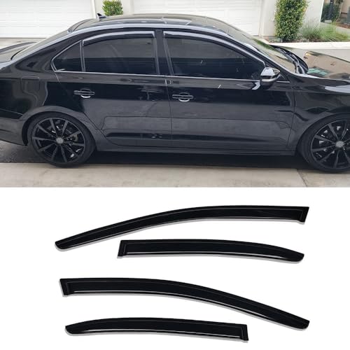 4PCS Side Window Wind Deflectors for Jetta 2011 (2011-2018 Jetta)
