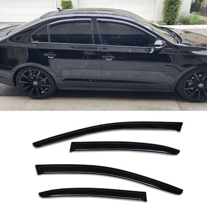 4PCS Side Window Wind Deflectors for Jetta 2011 (2011-2018 Jetta)