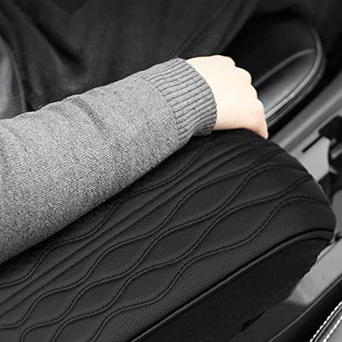 2025 Upgrade Universal Style Memory Cotton Car Armrest Box Pad (Wave Pattern / Gray)