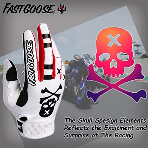Dirt Bike Motocross Gloves (X-Large / White)