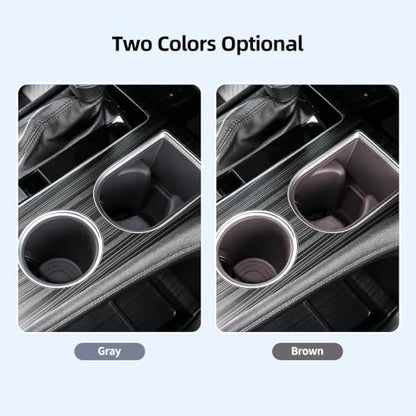 2PCS Upgraded Center Console Cup Holder Inserts for Toyota (Gray)