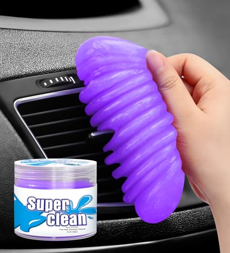Car Cleaning Gel Car Cleaning Putty Car Putty Car Interior Cleaner Car Slime Car Detailing Kit Car Accessories Gifts for Men Women Stocking Stuffers Purple (Purple)