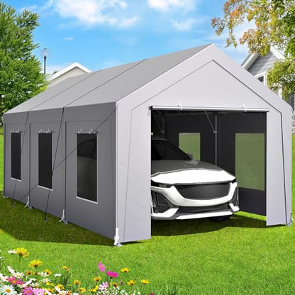 Carport 10x20 ft Heavy Duty (Gray / 10x20 FT)
