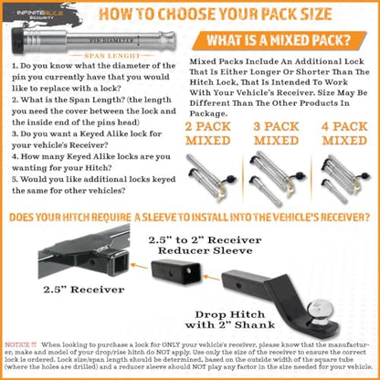 61101 Receiver Lock For 1.25" Receiver (Fits: 1.25" Receiver - Class I & II / 1PK (1) Receiver Lock)