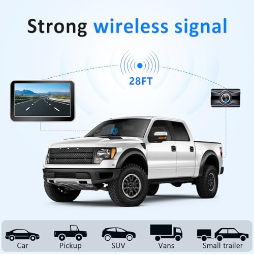 Wireless Backup Camera for Truck (7 Inch Monitor)