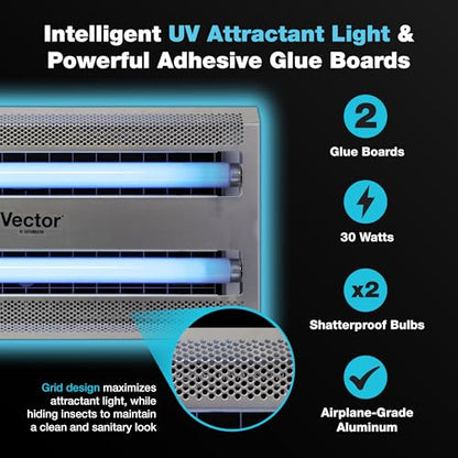 Vector 30 Silver Commercial UV Fly Light Trap (30W Silver)