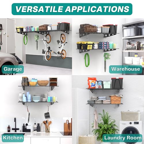 Wall Mounted Garage Wall Shelves (Black)
