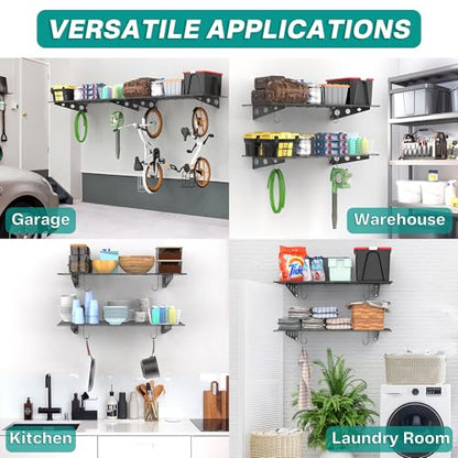 Wall Mounted Garage Wall Shelves (Black)