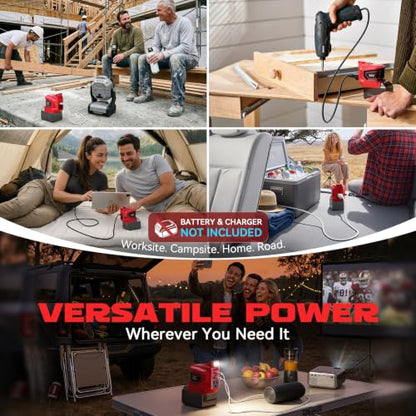 220W Power Inverter Compatible with Milwaukee 18V Battery (2-pack / Red)