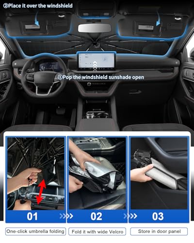 for 2026 2027 Ford Explorer Car Windshield Sun Shade Umbrella (2020-2027 Explorer)