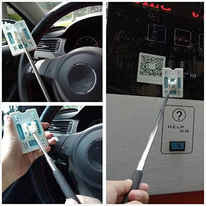 Telescopic Rod Card Holder Reacher (White)
