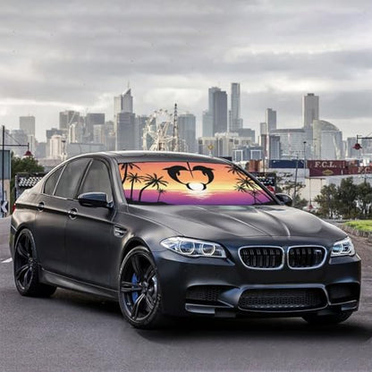 Dolphin Car Windshield Sunshade Umbrella Car Foldable Umbrella Sunshade for Front Window UV Reflector Auto Windshield Umbrella Sun Shades Cover for Most Vehicles 57'' X 30'' (57'' X 30'' / ylzys-12)