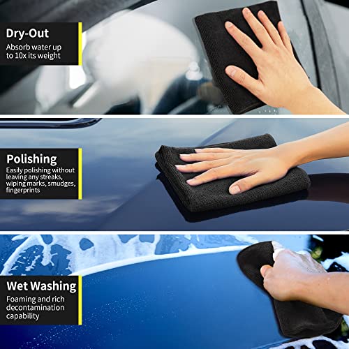 Microfiber Cleaning Cloth (Black / 8 Pack)