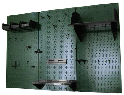 Pegboard Organizer 4 ft. Metal Pegboard Standard Tool Storage Kit with Green Toolboard and Black Accessories (Green Pegboard with Black Accessories)