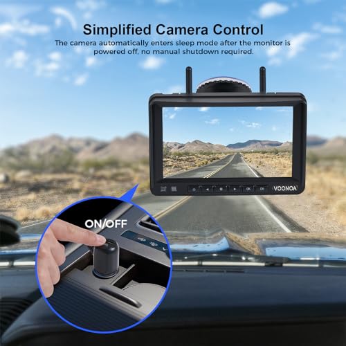 2 Magnetic Wireless Backup Camera with 7'' HD 1080P DVR Monitor System (2CAM / Black)