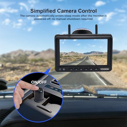 2 Magnetic Wireless Backup Camera with 7'' HD 1080P DVR Monitor System (2CAM / Black)