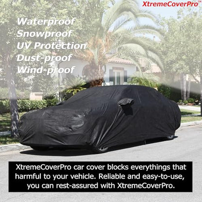 All Weather Waterproof car Cover Good for rain Snow uv Protection dust Compact Hatchback Golf GTI i3 Civic Elantra Soul Versa Black (WB - (See Size Chart) / BLACK)