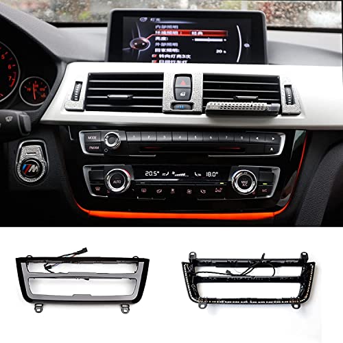 Car Center Console LED Lights Interior Ambient Lighting for BMW 3 4 Series F30 F35 3GT M3 Radio Trim led Dashboard AC Panel Light with Blue and Orange Color OEM (Black)