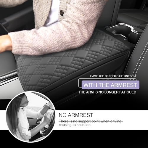 2026 2027 Traverse Center Console Cover Compatible with 2024 2025 2026 2027 Chevrolet Traverse Accessories 2027 Traverse LT (2024-2027 Traverse Thick Black)