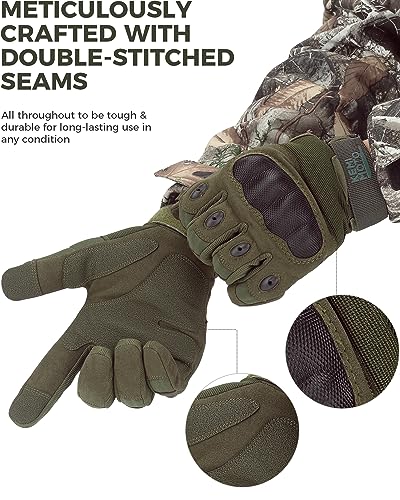 Tactical Gloves for Men (Green, Microfiber Protection / X-Large)