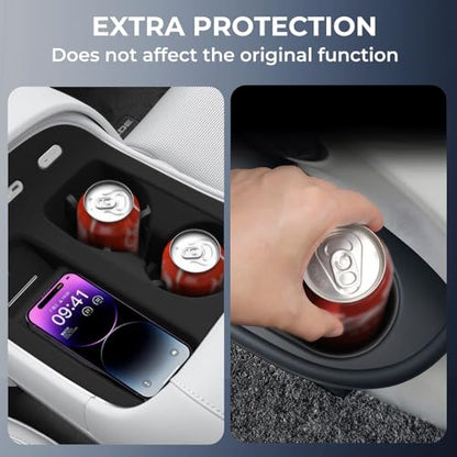 1st & 2nd Row Cup Holder Insert & Wireless Charging Protective Mat for Hyundai Palisade 2027 2026 (Cup Holder for 2026-2027 Palisade)