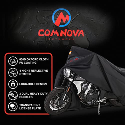 Comnova Motorcycle Cover 81 Inch (Premium - Black / 81 Inch)