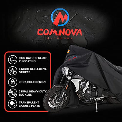 Comnova Motorcycle Cover 81 Inch (Premium - Black / 81 Inch)
