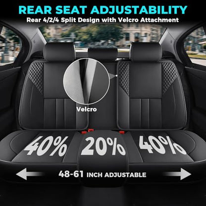 Universal Car Seat Covers for SUVs Sedans Trucks Black (Black / Full-Set)